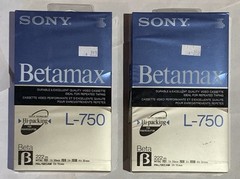 2 Vintage Sony Betamax L-750 BT Video Tapes New Sealed Made USA 2020 Gag Gift
