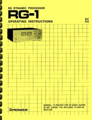 Pioneer RG-1 Dynamic Processor 3-in-1 OWNER’S and SERVICE MANUAL & Brochure