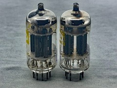 (2) Raytheon CK5687 Vacuum Tubes Bronze Plates Ring Getters Tests NOS Amplitrex