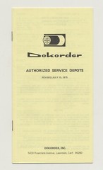Dokorder Authorized Service Depots Pamphlet Jul 15, 1975 Recording Denki Onkyo