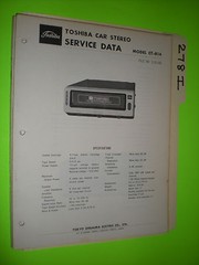 Toshiba ct-814 service manual original repair book stereo 8 track tape player
