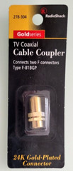 Radio Shack Gold Series TV Coaxial Cable Coupler 278-304 New Sealed