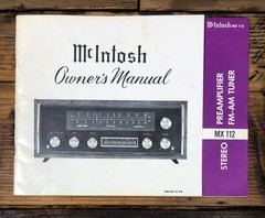 McIntosh MX 112 MX-112 Preamp / Preamplifier Owners / User Manual *Original*