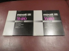 LOT of 2 MAXELL UD 35-180 REEL TO REEL TAPES 10.5″ METAL REEL