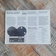 Vintage Dealer Brochure Revox A77 Dolby Stereo Tape Deck