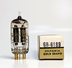 Sylvania Gold Brand 6189 Vacuum Tube Military GB-6189 12AU7/ECC82 Tested