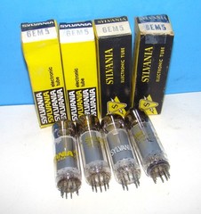 6EM5 NOS Sylvania vintage radio audio amplifier vacuum tubes 4 valves USA 6EM5