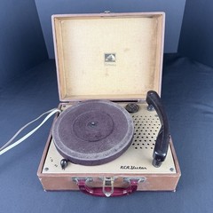 RCA Victor Portable 3 Speed Record Player 33 45 78 RPM With Speaker Works