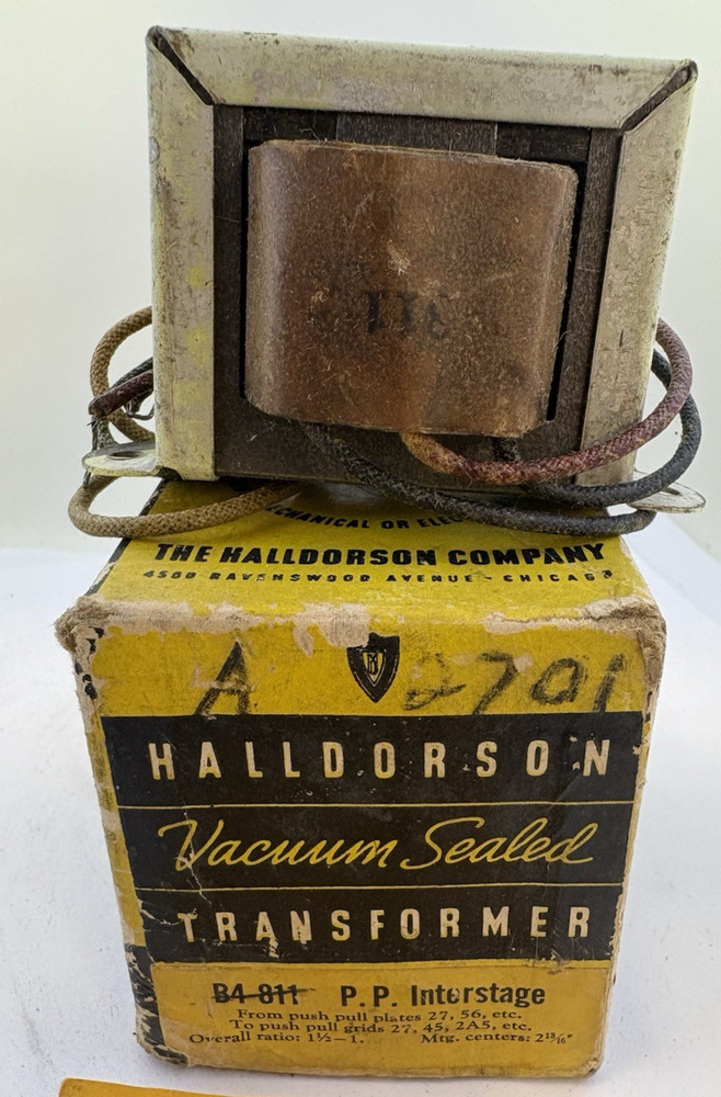 Halldorson BA-811 P.P. Interstage Transformer Vacuum Sealed Vintage Audio