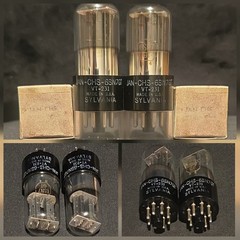 SYLVANIA 6SN7 GT VT-231 TUBE 1940s TOUGH DOG NAVY ANCHOR MATCHED SET