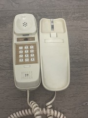 Push Button Trimline Type Touch Tone Desk or Wall Phone Ivory Telephone Works