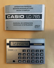 Vintage Casio LC-785 Wallet Calculator with Manual
