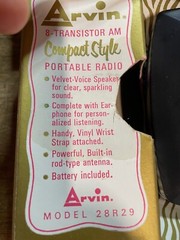 ARVIN model 28R29 Eight Transistor AM Radio NOS NIB 1960’s MCM