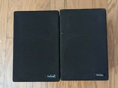 Pair Lot of 2 Harvard Model 500 Speakers in Oak Case – Working