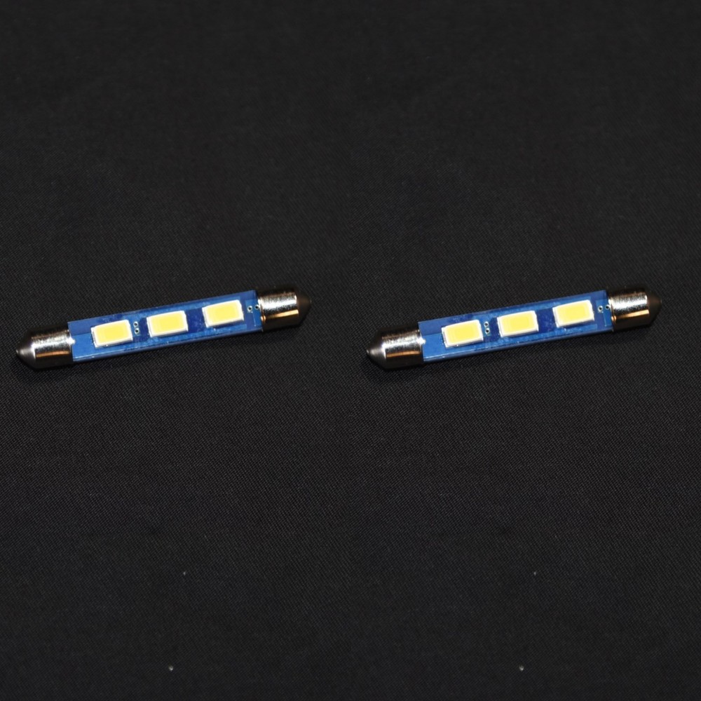 2 Warm White 6.3V 43mm Festoon Lamp LED Light Bulbs McIntosh MX112 MX113 MX114