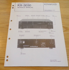 Kenwood KX-3030 Stereo Cassette Deck Service Manual circa 1991