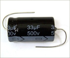 QTY 5 New MIEC 33UF 500V 105C Axial Electrolytic Capacitors