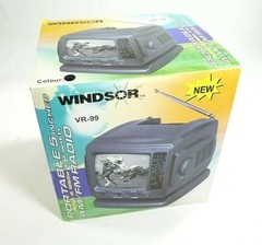 Vintage Windsor Portable 5″ Black And White TV / AM FM Radio VR99