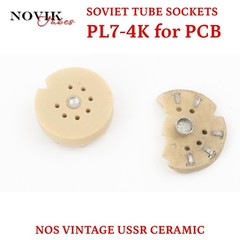 7 Pin PCB Board Mount Ceramic Sockets Soviet Vintage Silver Plated Pins 20pcs