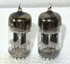 (2) GE 12AT7-WA 6201 Preamp Vacuum Tubes Black Plate Triple Mica Great Testing