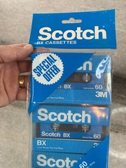 Vintage 1980s 3-Pack Scotch/3M BX Cassette Tapes 60 min Low Noise Sealed/New