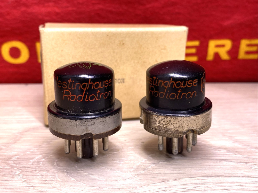 Pair Westinghouse 6H6 Vacuum Tube VT-90 Metal NOS