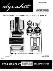 Dynaco MK-3 tube amplifier assembly manual reprint Dyna Dynakit Mark III