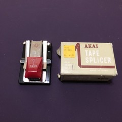 Vintage AKAI Tape Splicer AS-3 Audio Red Reel to Reel Trim Cut W/box