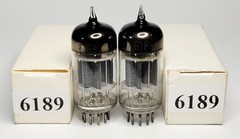 Pair Sylvania 6189 12AU7WA Gray plates Triple Mica Dual-Stabilizer Hickok Tested