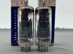 (2) Tung-Sol 12BH7A Tubes Gray Oval Plates Horseshoe Getters 1956 Tests NOS TV-7