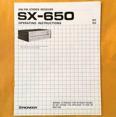 NOS Original Pioneer SX-650 Stereo Receiver Operating Instructions Manual