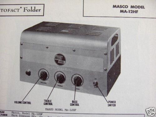 MASCO MA-12HF AMPLIFIER PHOTOFACT