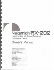 Nakamichi RX-202 Cassette Deck Owners Manual