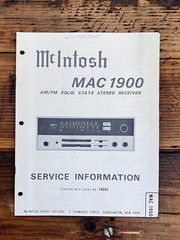 McIntosh MAC 1900 / MAC 1900 Receiver Service Manual *Original*