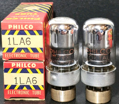 Date Matched Pair Philco 1LA6 Transoceanic Loctal Vacuum Tubes Tested NOS ON TV7