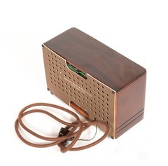 Vintage Emerson AX-217 “Little Miracle” Wood Radio In Ingraham Cabinet * Works