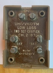 Vintage,  2 set coupler, A-102,U/V  UHF,VHF, FM, Ch 2- 83