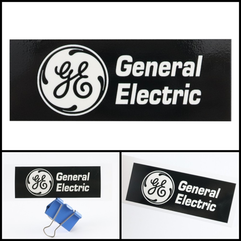 GE logo badge 3D Sticker Decal waterproof 108mm(4.25″)X40mm(1.57″)BLACK