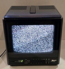 Zenith LM8833 9” Black/Gray Portable Cube CRT TV Retro Gaming Display Tested