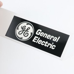 GE logo badge 3D Sticker Decal waterproof 108mm(4.25″)X40mm(1.57″)BLACK