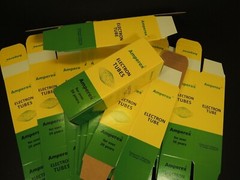 AMPEREX TUBE-BOX CARTON BOX for Radio Tubes EL 34-GZ34- 6SN7-120mm x 40mmx 40mm