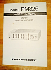 MARANTZ ORIGINAL MODEL PM326 STEREO CONSOLE AMPLIFIER OWNER’S MANUAL NOT A COPY