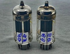 (2) Raytheon CK5687 Vacuum Tubes Bronze Plates Ring Getters Tests NOS Amplitrex