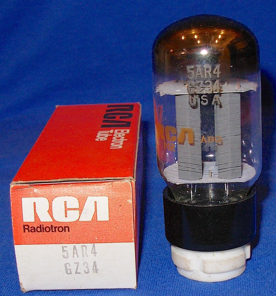 NOS / NIB Sylvania 5AR4 / GZ34 Fat Bottle Vacuum Tube Branded For RCA