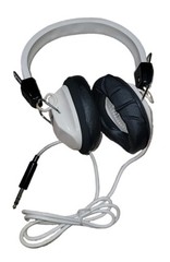 Vintage Cariole Headphones White Over-Ear Stereo Headset Japan 8 Ohm 19229