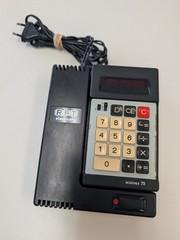 RFT minirex 75 Vintage Electronic Calculator Black Red LED Display GDR