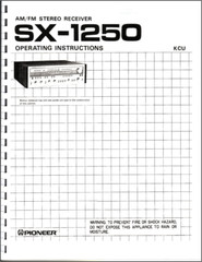 Pioneer SX-1250 Stereo Receiver Owners Manual