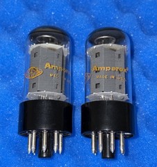TWO Amperex 7591A Tubes / Amplitrex Tested / 1978 World Globe Logo