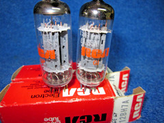 NIB MATCHED PAIR GE 12BH7A Ribbed Plate Tube Halo Getter BALANCED 12BH7