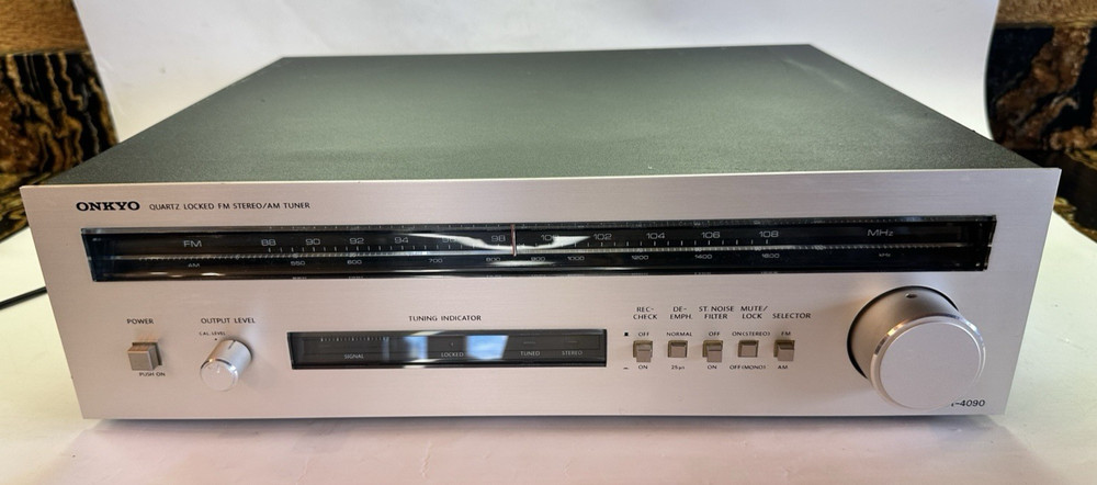 Vintage 1980s ONKYO T-4090 AM/FM Tuner Fully working tested See Video